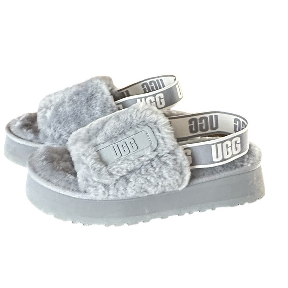 UGG Shoes - UGG Disco Slides Shoes cozy fluff and retro-style platform soles.